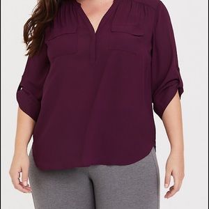 Torrid HARPER GEORGETTE PULLOVER BLOUSE